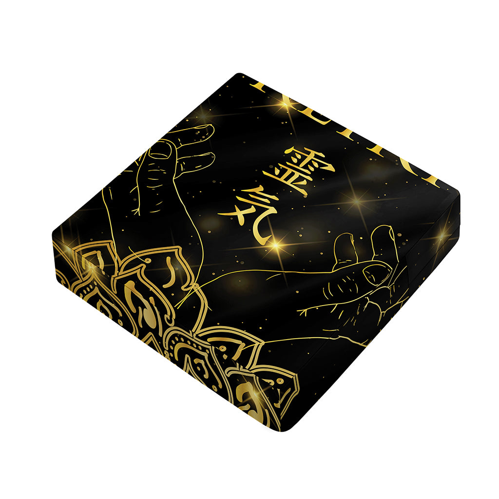 Golden Reiki Print Outdoor Seat Cushion Cover