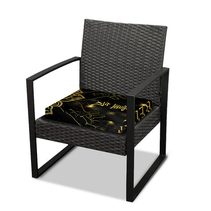 Golden Reiki Print Outdoor Seat Cushion Cover