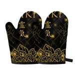 Golden Reiki Print Oven Mitts