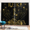 Golden Reiki Print Pencil Pleat Curtains