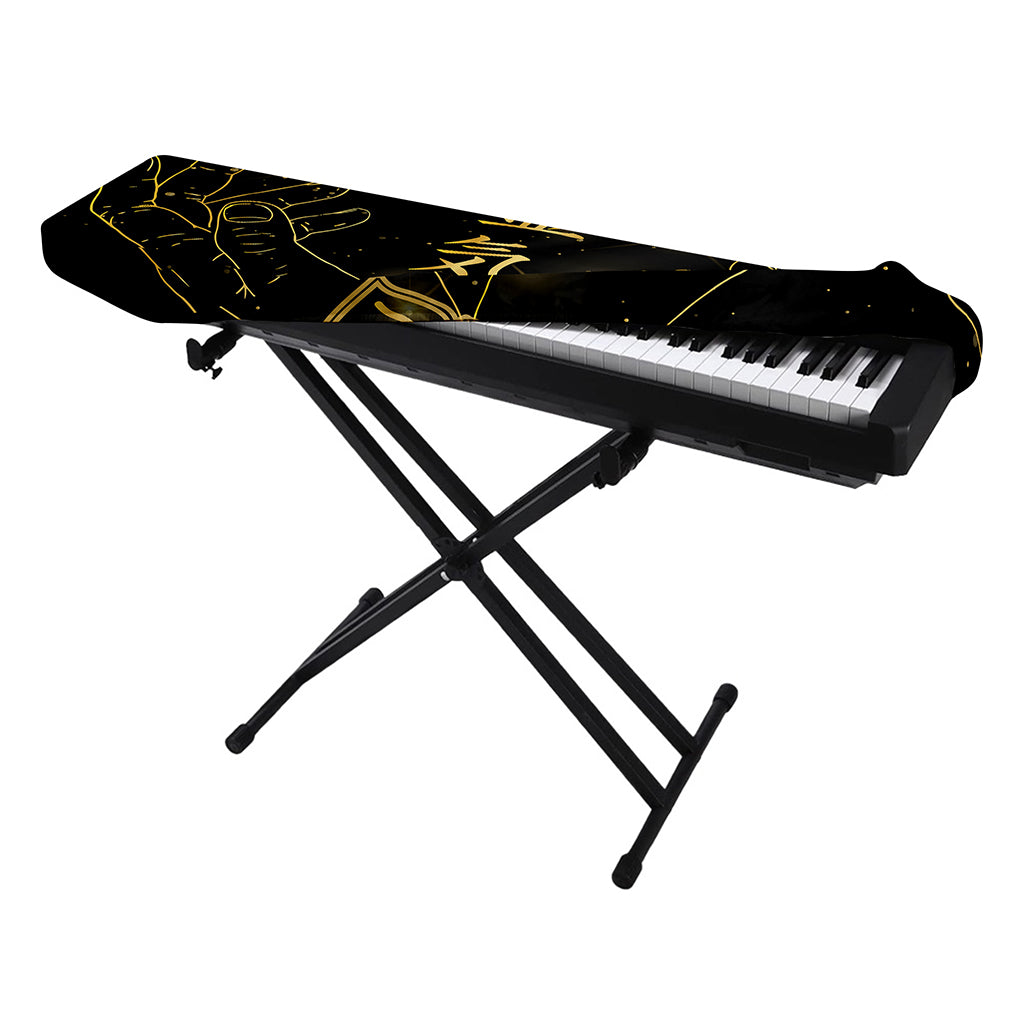 Golden Reiki Print Piano Keyboard Cover