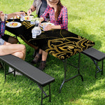Golden Reiki Print Picnic Table Cover