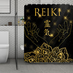 Golden Reiki Print Polyester Shower Curtain