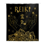 Golden Reiki Print Polyester Shower Curtain