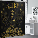 Golden Reiki Print Premium Shower Curtain