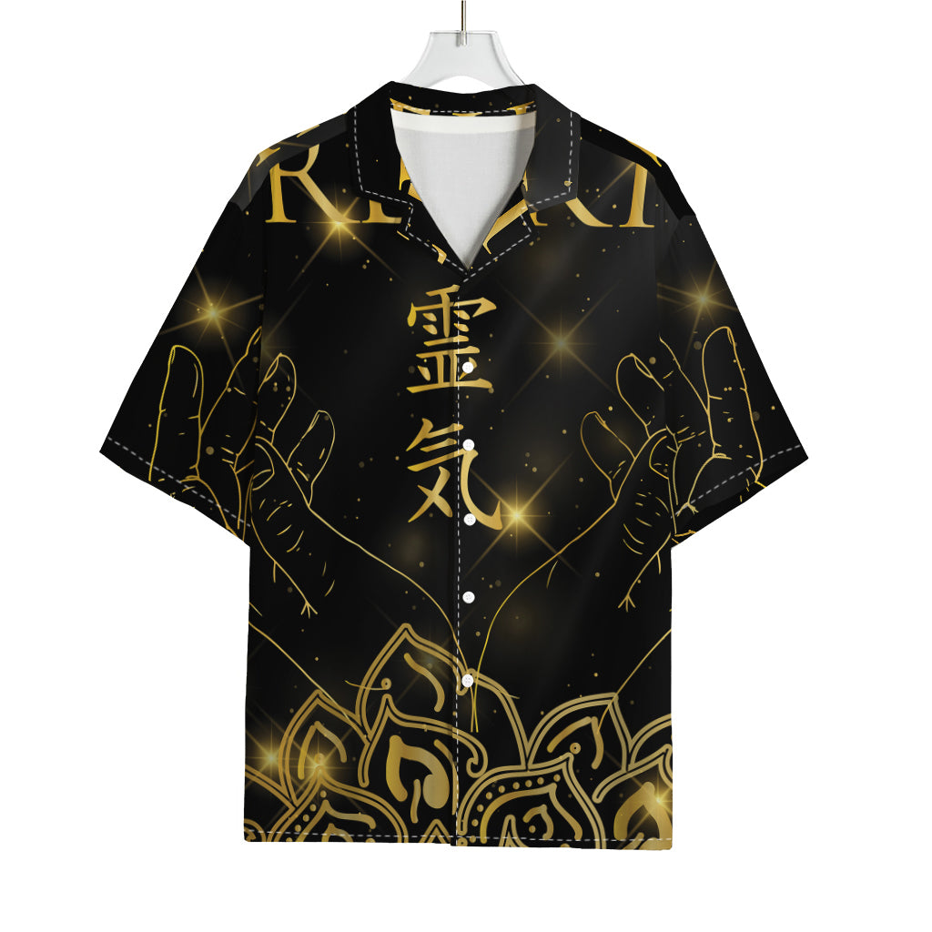 Golden Reiki Print Rayon Hawaiian Shirt