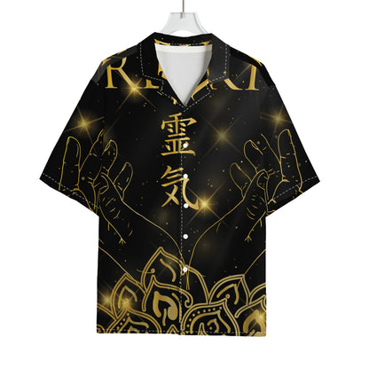 Golden Reiki Print Rayon Hawaiian Shirt