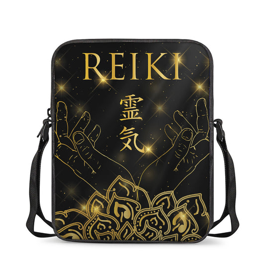 Golden Reiki Print Rectangular Crossbody Bag