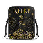 Golden Reiki Print Rectangular Crossbody Bag