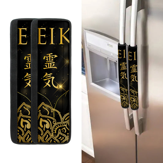 Golden Reiki Print Refrigerator Handle Covers