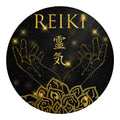 Golden Reiki Print Round Blanket