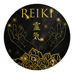 Golden Reiki Print Round Blanket