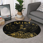 Golden Reiki Print Round Rug