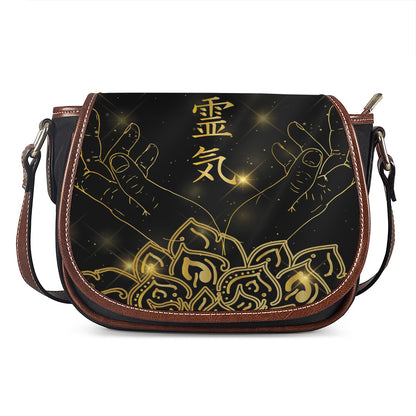 Golden Reiki Print Saddle Bag
