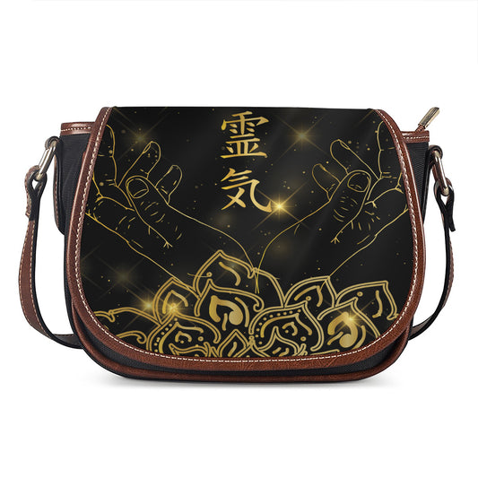 Golden Reiki Print Saddle Bag