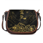 Golden Reiki Print Saddle Bag