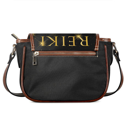 Golden Reiki Print Saddle Bag