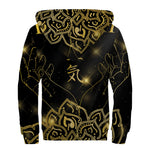 Golden Reiki Print Sherpa Lined Zip Up Hoodie