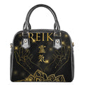 Golden Reiki Print Shoulder Handbag