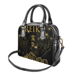 Golden Reiki Print Shoulder Handbag
