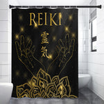 Golden Reiki Print Shower Curtain