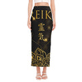 Golden Reiki Print Side Slit Maxi Skirt