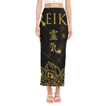 Golden Reiki Print Side Slit Maxi Skirt