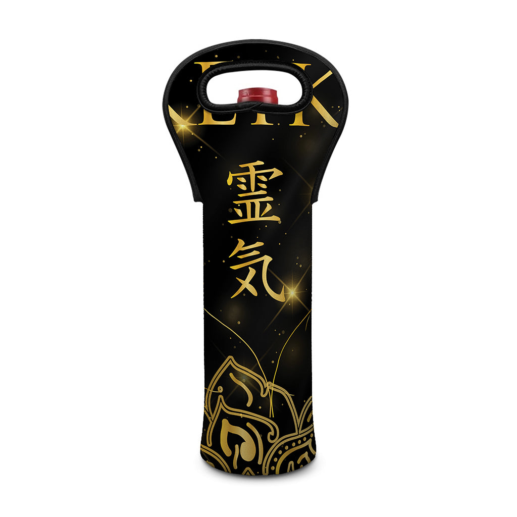 Golden Reiki Print Single Neoprene Wine Tote