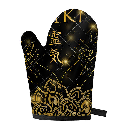 Golden Reiki Print Single Oven Mitt