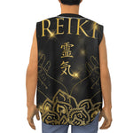 Golden Reiki Print Sleeveless Baseball Jersey