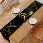 Golden Reiki Print Table Runner