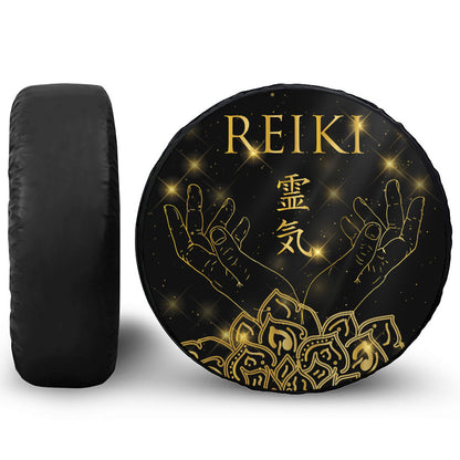 Golden Reiki Print Tire Cover