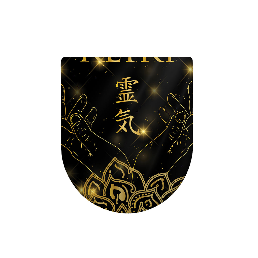 Golden Reiki Print Toilet Lid Cover