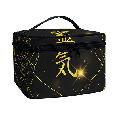 Golden Reiki Print Travel Makeup Bag
