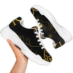 Golden Reiki Print White Chunky Shoes