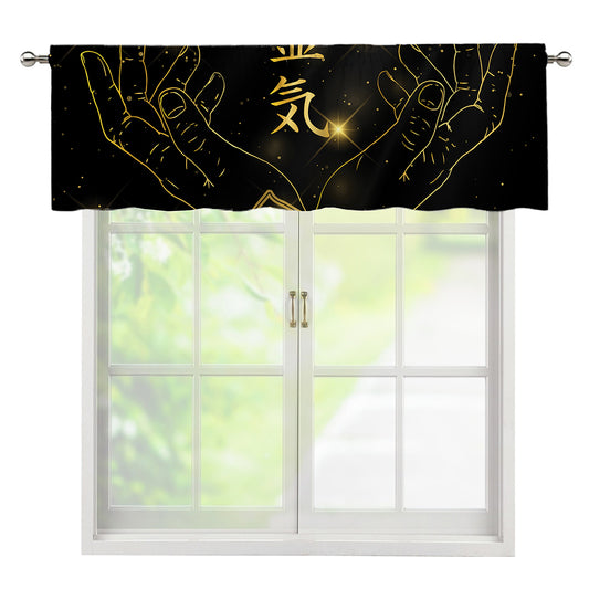 Golden Reiki Print Window Valance