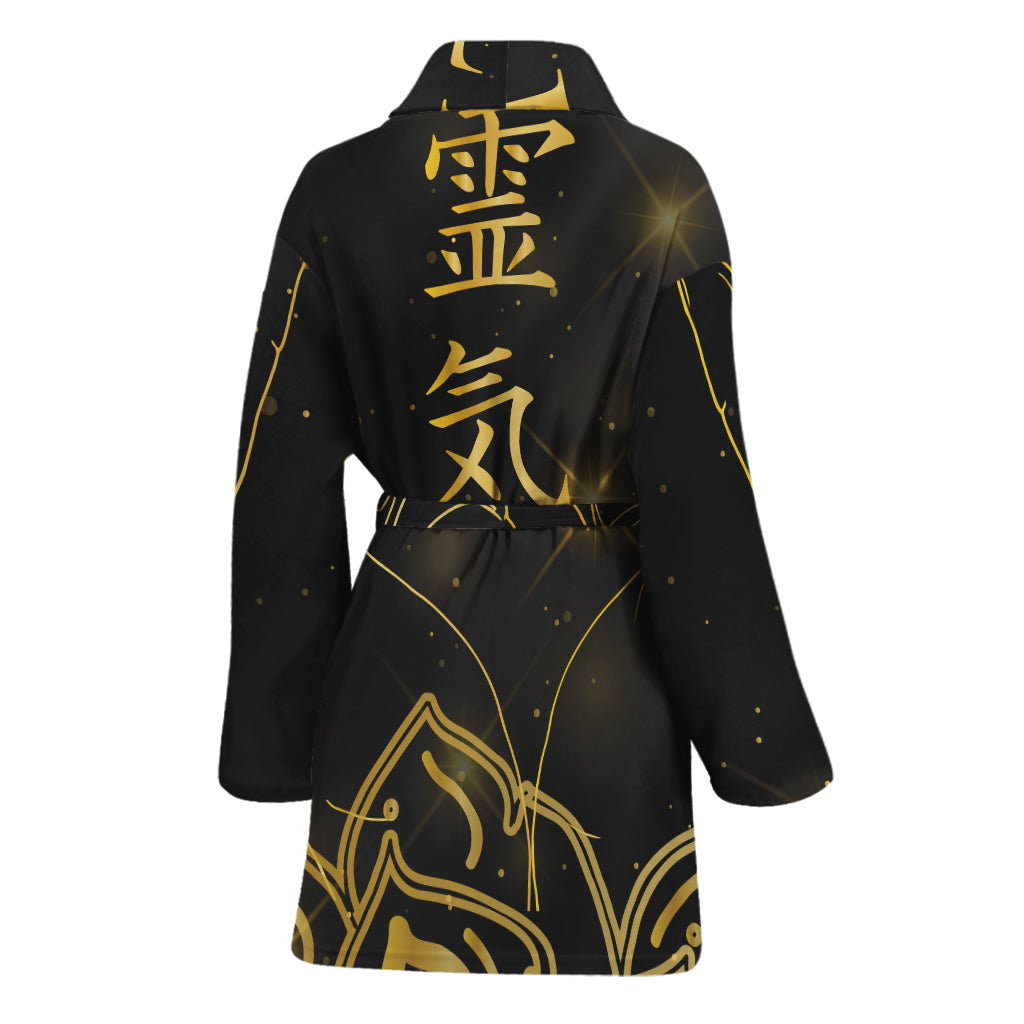Golden Reiki Print Women's Bathrobe