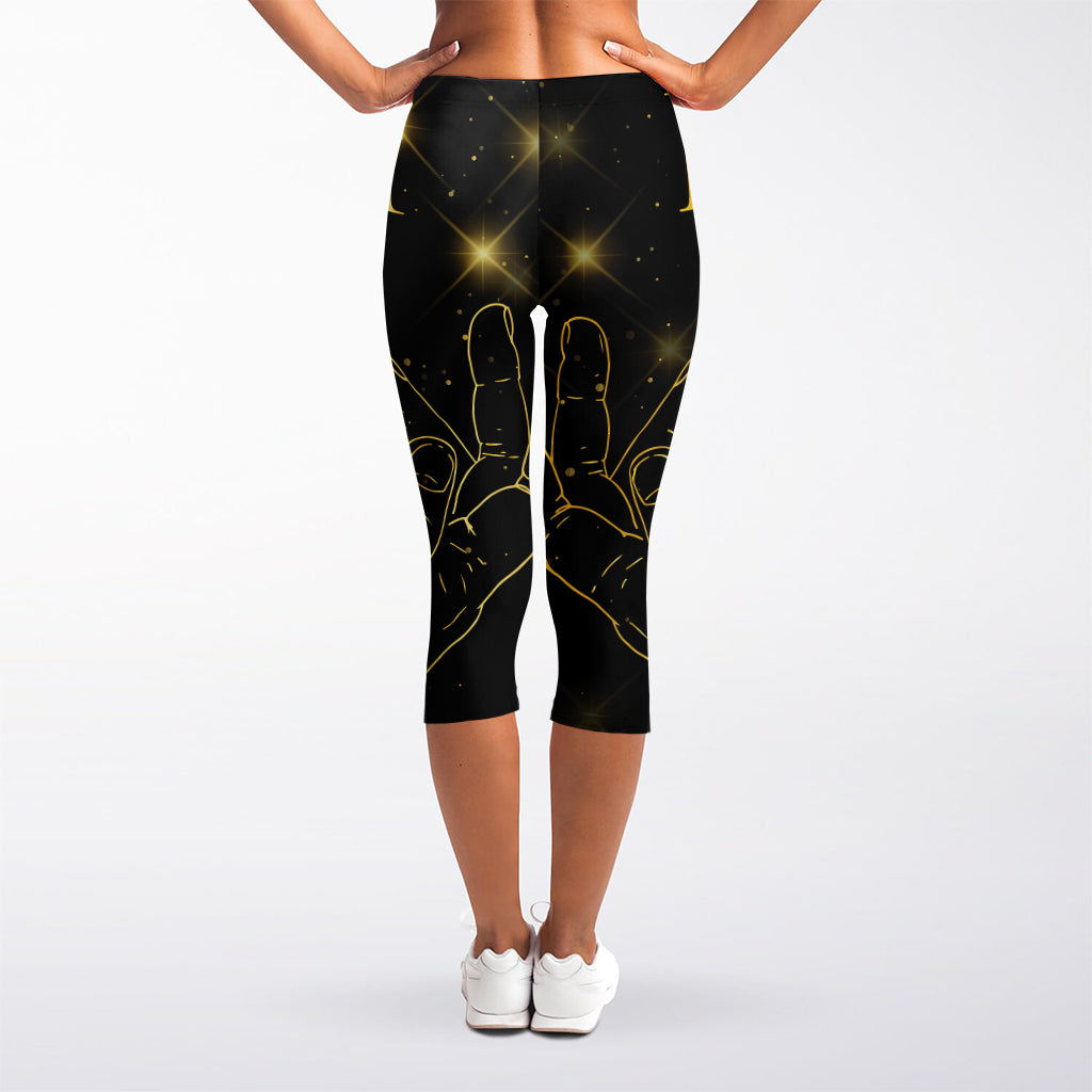 Golden Reiki Print Women's Capri Leggings