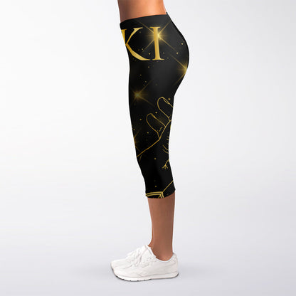 Golden Reiki Print Women's Capri Leggings