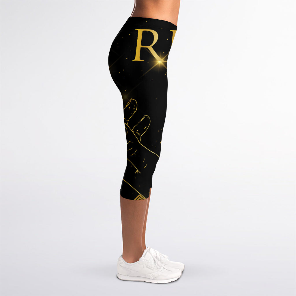 Golden Reiki Print Women's Capri Leggings