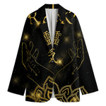 Golden Reiki Print Women's Cotton Blazer