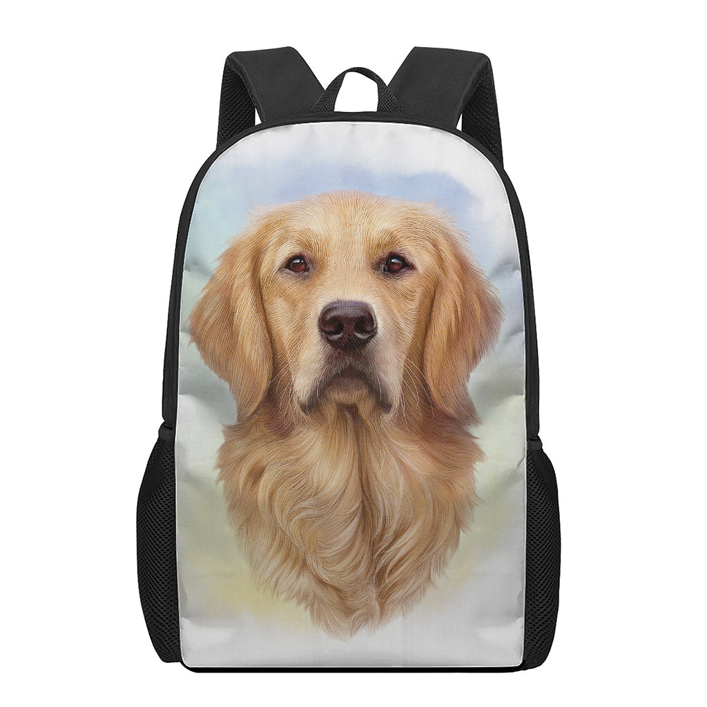 Golden Retriever Portrait Print 17 Inch Backpack