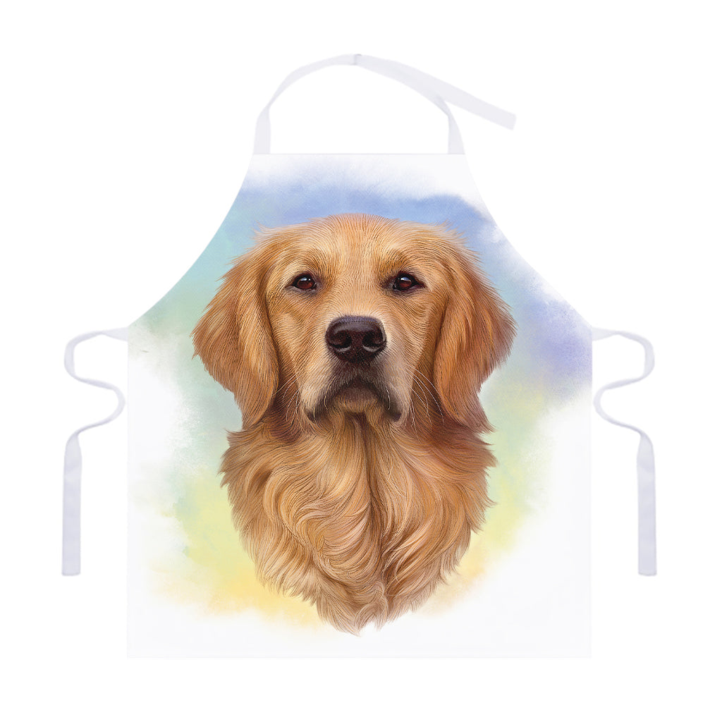 Golden Retriever Portrait Print Adjustable Apron