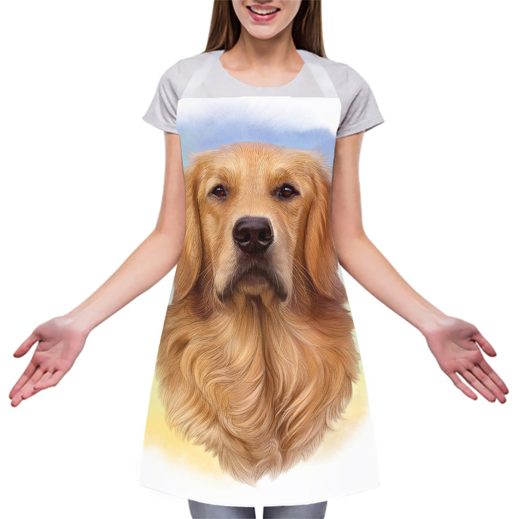 Golden Retriever Portrait Print Adjustable Apron