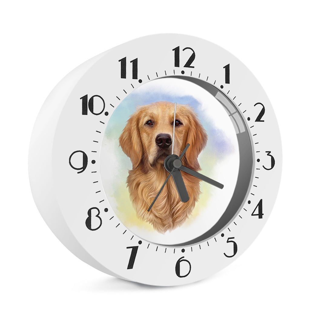 Golden Retriever Portrait Print Alarm Clock