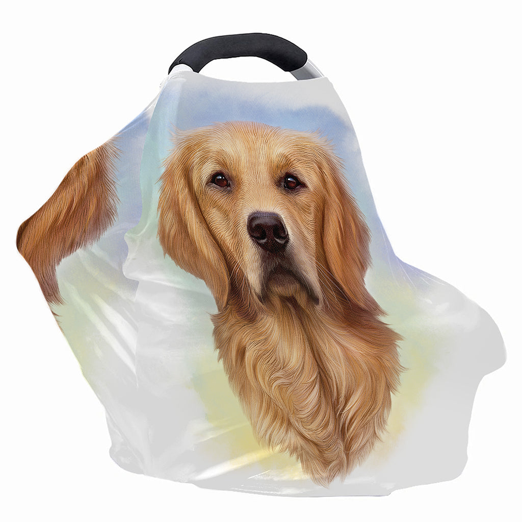 Golden Retriever Portrait Print Baby Seat Cover
