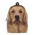 Golden Retriever Portrait Print School Backpack