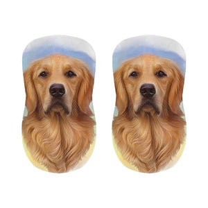 Golden Retriever Portrait Print Bar Stool Covers