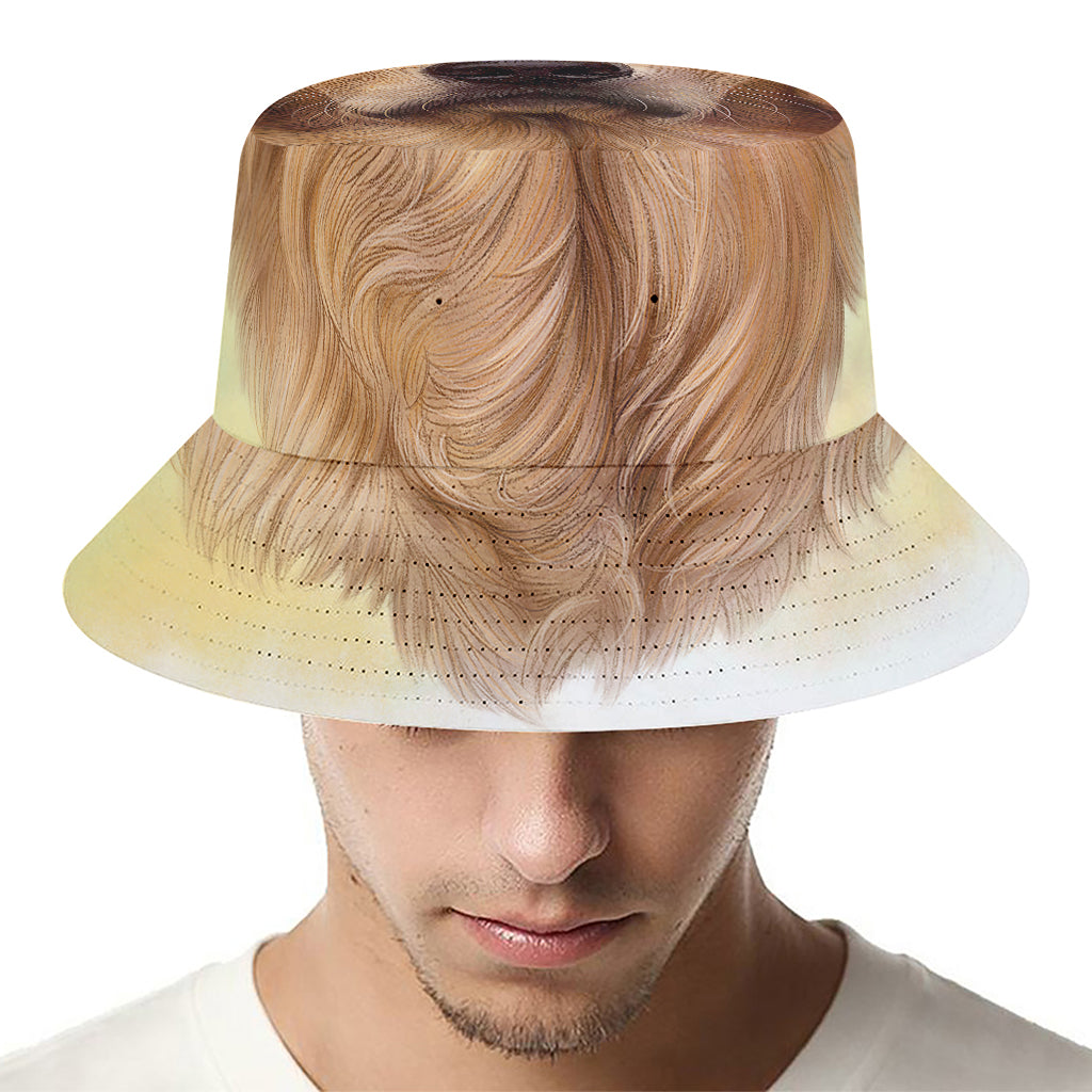 Golden Retriever Portrait Print Bucket Hat