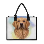 Golden Retriever Portrait Print Canvas Tote Bag